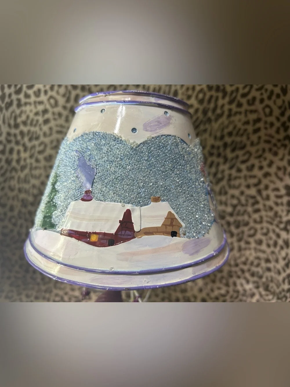 Home Interiors and Gifts Snowman Tea Light Candle Holder w/Shade